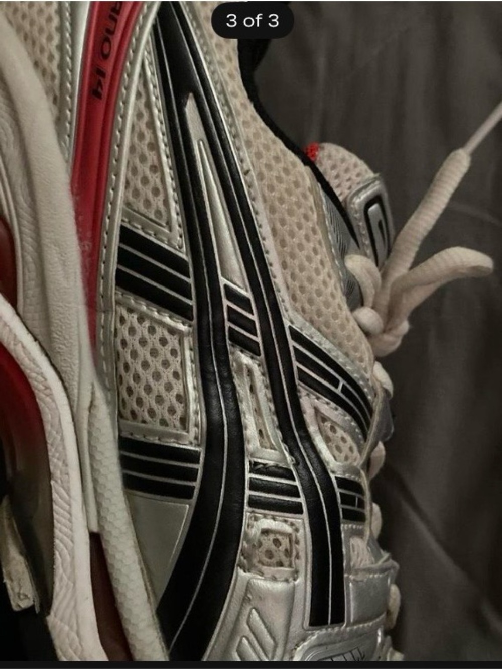 ASICS Men’s White, Black & Red Running Sneakers